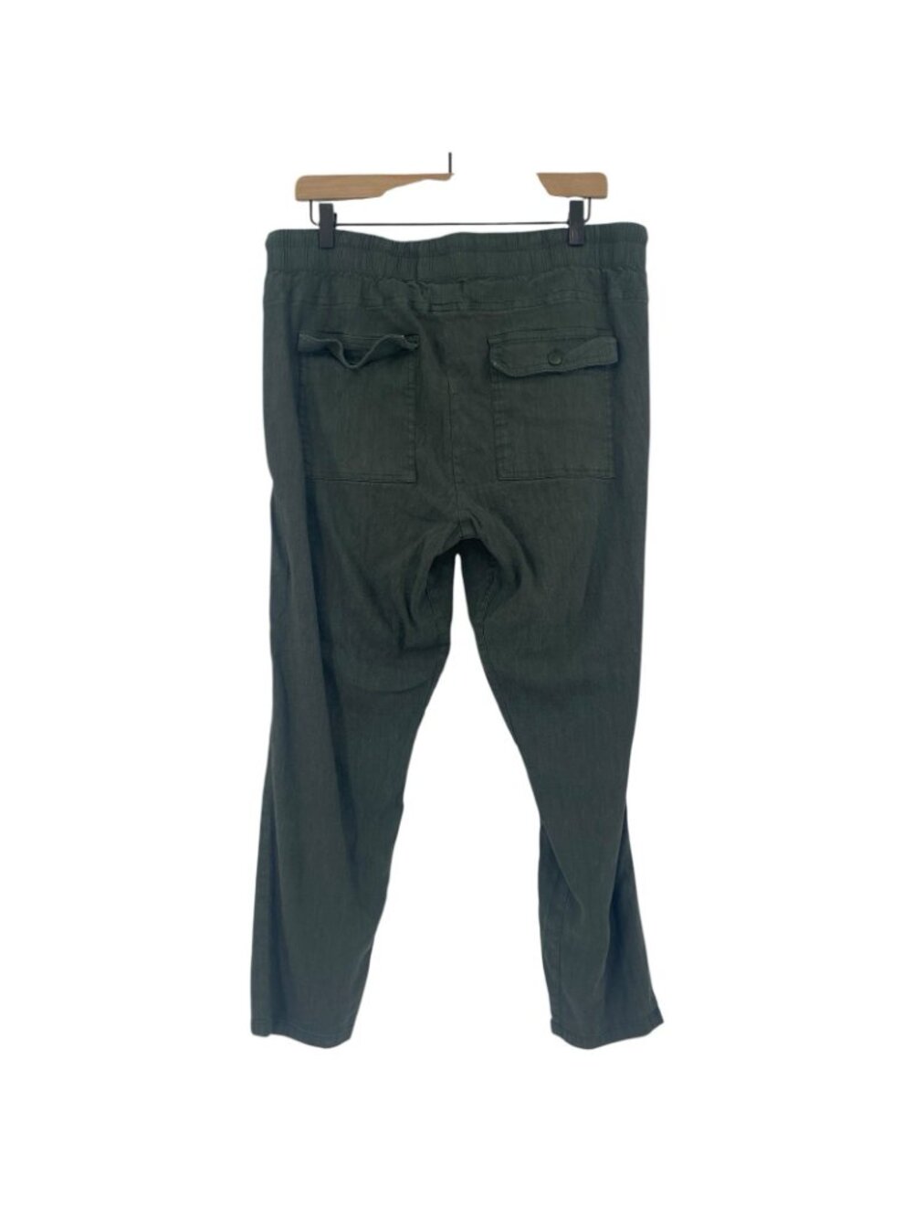 Kut From The Kloth Women's Size L Green Linen Blend Drawstring Pants - Picture 3 of 16